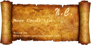 Neer Cecília névjegykártya